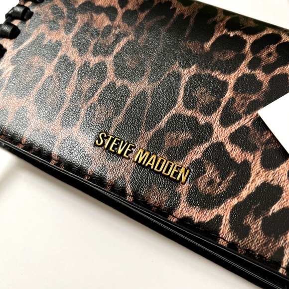NWT Original STEVE MADDEN Leopard Clutch / Crossbody Bag Animal Print Tassel - Picture 3 of 9